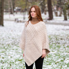 Aran cable knit poncho