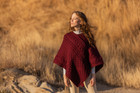 Aran cable knit poncho