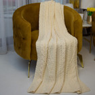 Fisherman Cable Knit Throw/Blanket 100% Virgin Wool