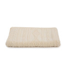 Fisherman Cable Knit Throw/Blanket 100% Virgin Wool Folded FT179 Natural
