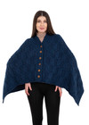 Merino Wool Ladie's Poncho with buttons