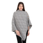 Merino Wool Ladie's Poncho with buttons ML184 - 103 Grey