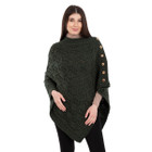 Merino Wool Ladie's Poncho with buttons ML184 - 102 Army Green