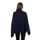 Merino Wool Ladie's Poncho with buttons ML184 - 104 Navy