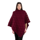Merino Wool Ladie's Poncho with buttons ML184 - 108 Wine