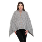 Merino Wool Ladie's Poncho with buttons ML184 - 103 Grey