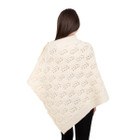 Merino Wool Ladie's Poncho with buttons ML184 - 100 Natural White Front View