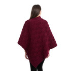 Merino Wool Ladie's Poncho with buttons ML184 - 108 Wine