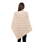 Merino Wool Ladie's Poncho with buttons ML184 - 109 Parsnip