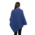 Merino Wool Ladie's Poncho with buttons ML184 - 106 Marl Blue