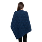 Merino Wool Ladie's Poncho with buttons ML184 - 110 Ocean blue
