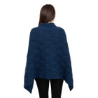 Merino Wool Ladie's Poncho with buttons ML184 - 110 Ocean blue