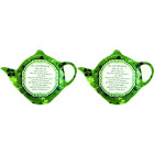 Irish Blessing China Tea Bag Holder - Shamrock Garden