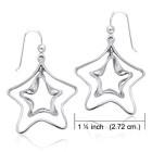 Sterling Silver Star Shaped Drop Earrings