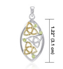 Gemstone Trinity Knot Pendant in Silver & Gold