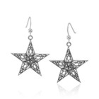 Star-Shaped Celtic Knot Dangle Earrings in Silver