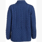 Blue Boyne Valley Knitwear Honeycomb Ladies Wool Cardigan