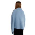 Cable Knit Ladies Shawl LLS109-909 Light Blue Back View
