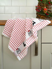 Polidri Santa Tea Towel - Red & White Holiday Design