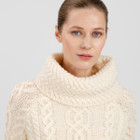 Ladies Cowl Neck Sweater Natural ML117 Details View DublinGiftCompany.com