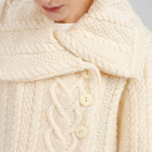 Classic Aran Cable Coat Natural Front View DublinGiftCompany.com