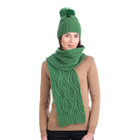 Ladies Wool Scarf Green DublinGiftCompany.com