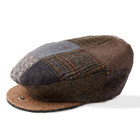 Irish Vintage Style Patchwork Fishermans Cap by Boyne Valley Knitwear Side View Detail DublinGiftCompany.com