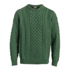 Boyne Valley Knitwear Traditional Aran Sweater Green Front View DublinGiftCompany.com