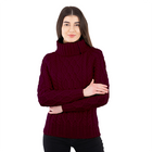 ML160-108 Ladies Zipper Neck Sweater Wine