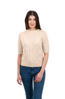 ML151 Short Sleeve Cable Sweater  parsnip