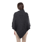 Cable Knit Cowl Neck Poncho ML906 Charcoal SAOL Knitwear Back  View Dublin Gift Shop