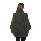Cable Stitch Poncho ML132 Army Green Dublin Gift Shop  Back View