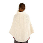 Cable Stitch Poncho ML132 Natural White Dublin Gift Shop Reverse View