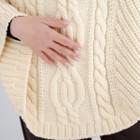 Cable Stitch Poncho ML132 Natural White Dublin Gift Shop Details View