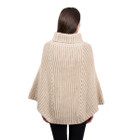 Cable Stitch Poncho ML132 Parsnip Dublin Gift Shop Reverse View