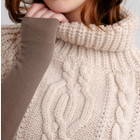 Cable Stitch Poncho ML132 Parsnip Dublin Gift Shop Details View