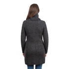 Double Collar Zip Cardigan ML106 Charcoal Dublin Gift Shop Back View