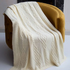 Celtic Pattern Knit Throw AWT907 Natural Dublin Gift Shop