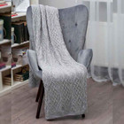 Celtic Cable Knit Throw AWT313 Grey Dublin Gift Shop