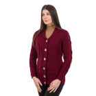 Ladies Shawl Collar Cardigan	ML163 - 108 wine