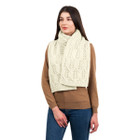 Aran Leaf Scarf	ML168 - 100 Natural White