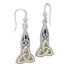 Silver & Gold Trinity Drop Earrings