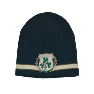 Green Embroidered Ireland Crest Knit Hat DublinGiftCompany.com