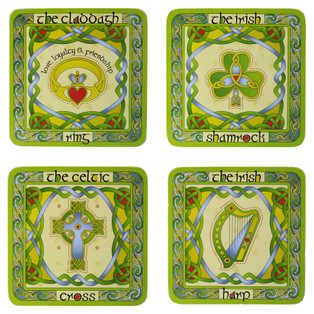 Set of 4 Irish Emblem Coasters CL-73-20 Dublin Gift Shop