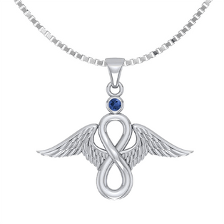 Angel Wing Infinity Pendant with Gemstones DGC