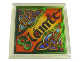 Slainte Stained Glass Mirror Coaster