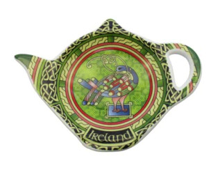 Ceramic Celtic Peacock Teabag Holder