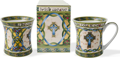 Celtic Cross Ceramic Mugs in Giftbox - Set of 2