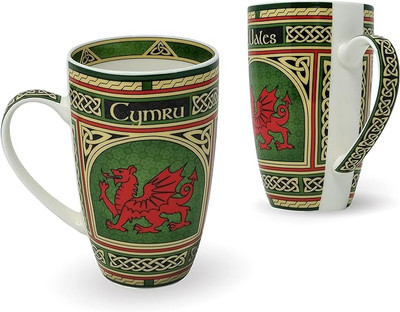 Set of 2 Welsh - Dragon Ceramic Mugs