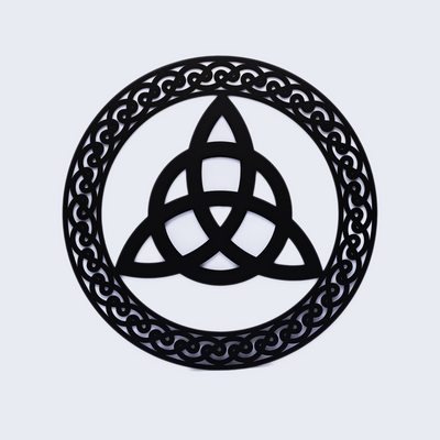 Celtic Triquetra Designed Wall Hanging - Black Matt